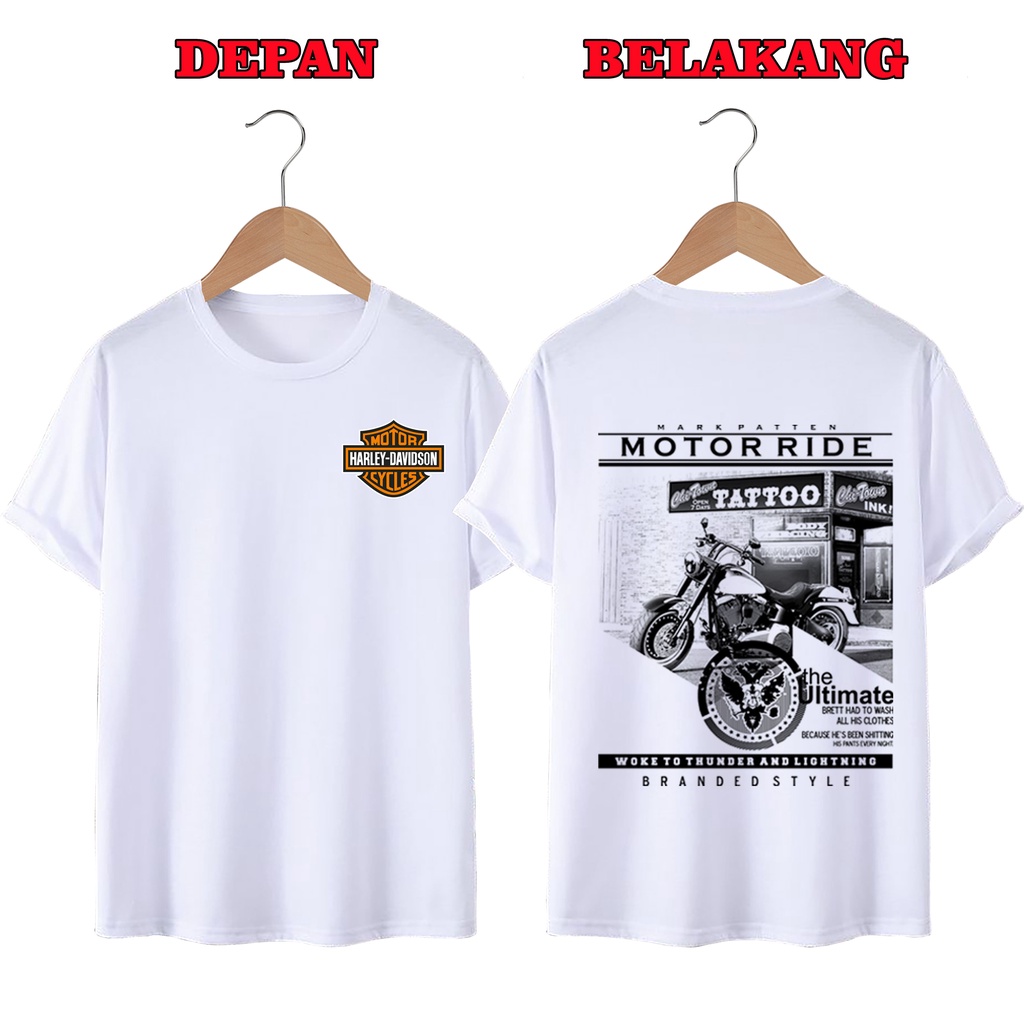 KAOS DISTRO UNISEX (PRIA DAN WANITA) TERBARU, KAOS JUMBO MOTOR RIDE