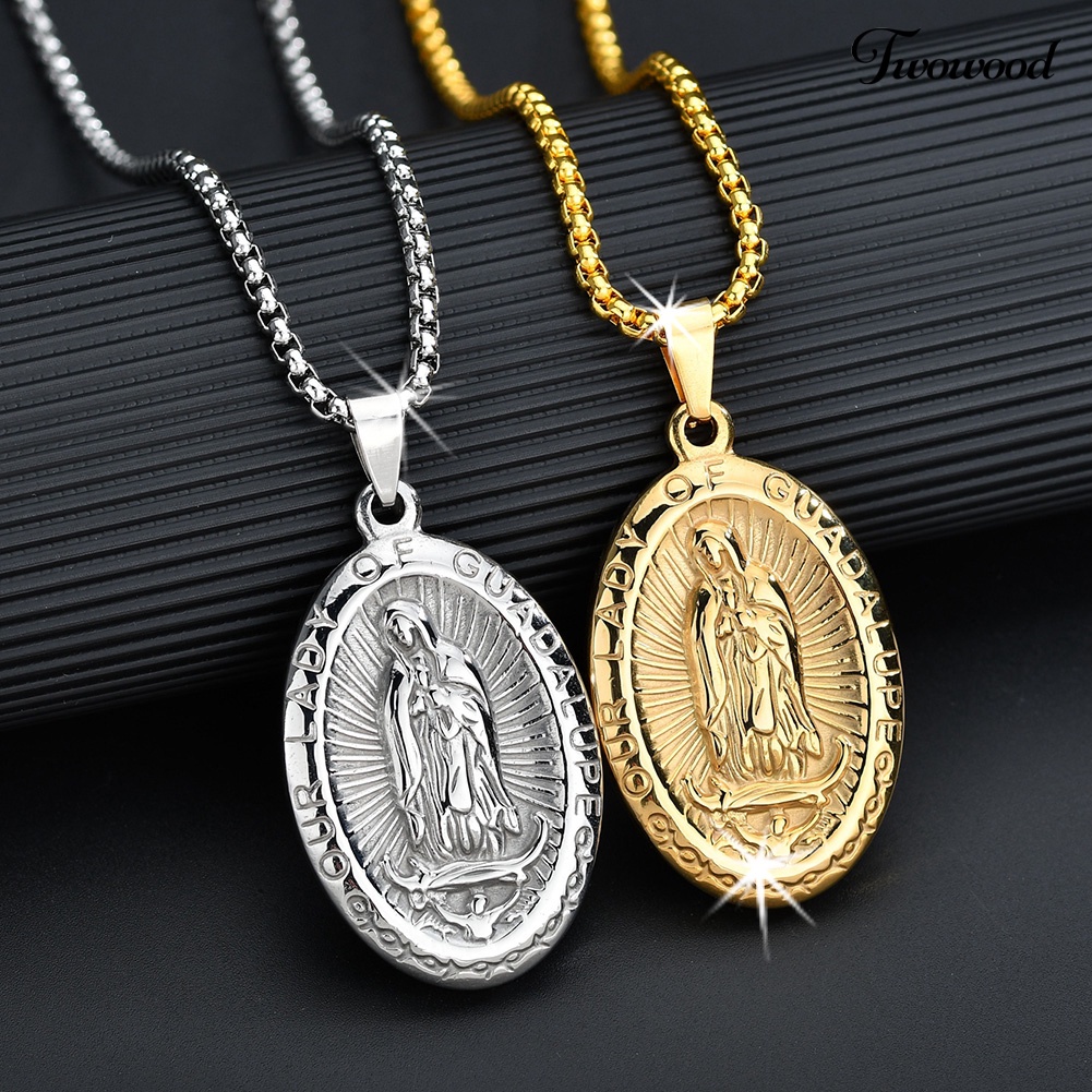 Kalung Dengan Liontin Bentuk Virgin Mary Guadalupe Untuk Hadiah