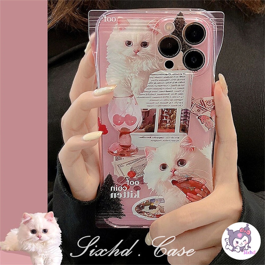 Redmi 12C 10C 10A 10 Redmi Note 12 11 11s 10s 10 9 8Pro Redmi 9T 9C 9A 9 Xiaomi 12 Lite 11Lite 12T 11T 10T Poco M3 X4Pro Cute Pink Ins Cartoon Cat Phone Case Soft Cover