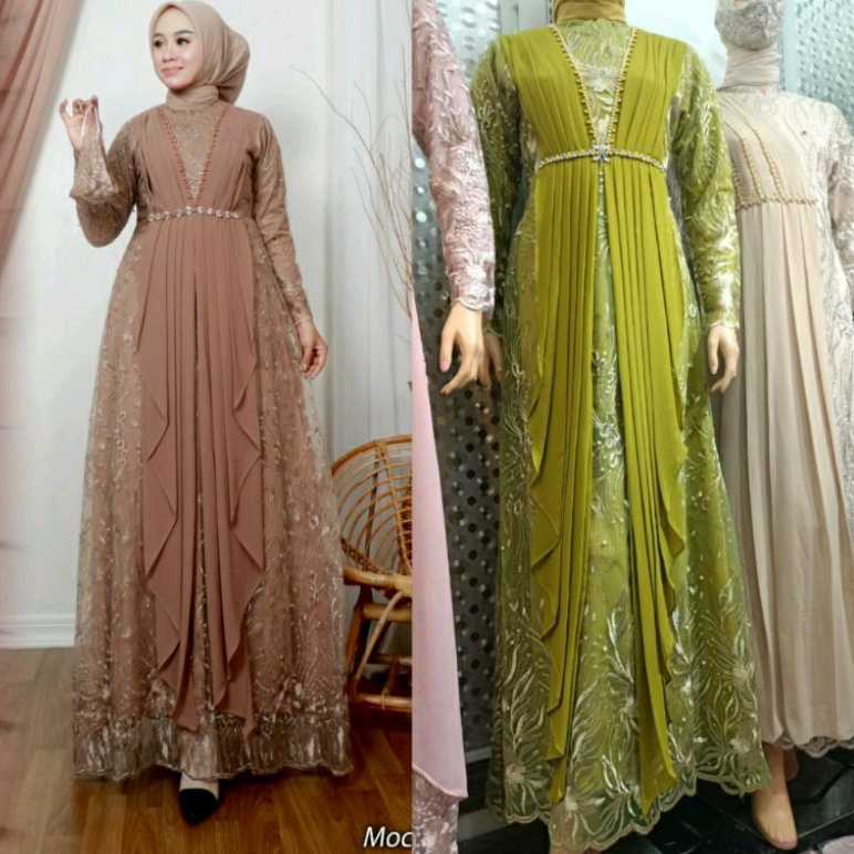 GAMIS TULLE VIARA/ KEBAYA TULLE / BAJU PESTA MODERN / KEBAYA BROKAT