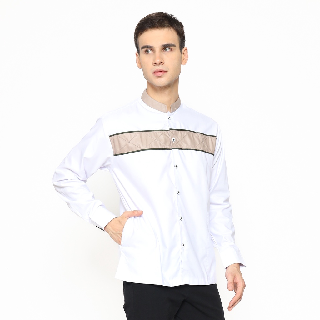 Asakhi - Baju Koko Pria Dewasa Lengan Panjang Raffa Warna Sage