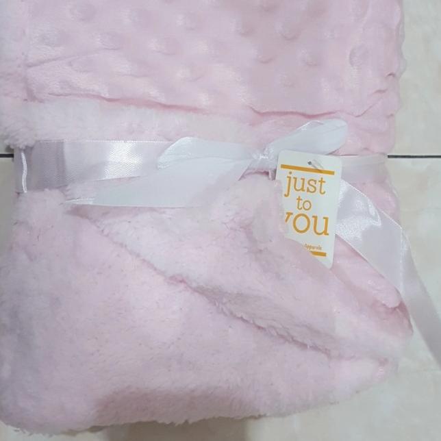 Selimut Bayi Just To You Polkadot - Merah Muda