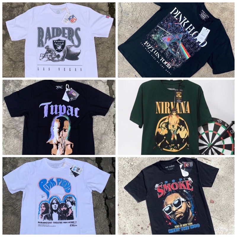 TSHIRT PULL AND BEAR X NFL/TUPAC/PINK FLOYD/NIRVANA/SMOKE
