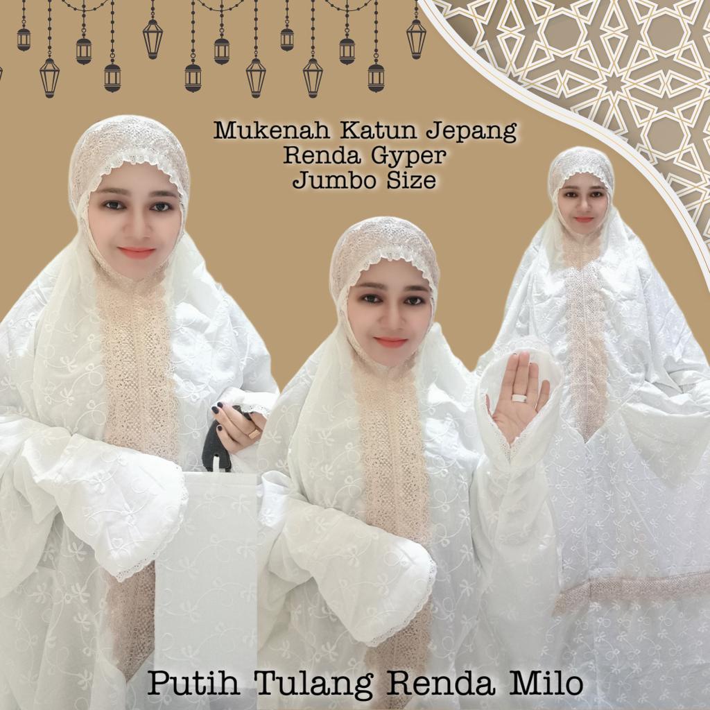 (real pict) MUKENA TERUSAN KATUN PARIS KATUN JEPANG FULL BORDIR SERI PUTIH DAN WARNA SANTRI
