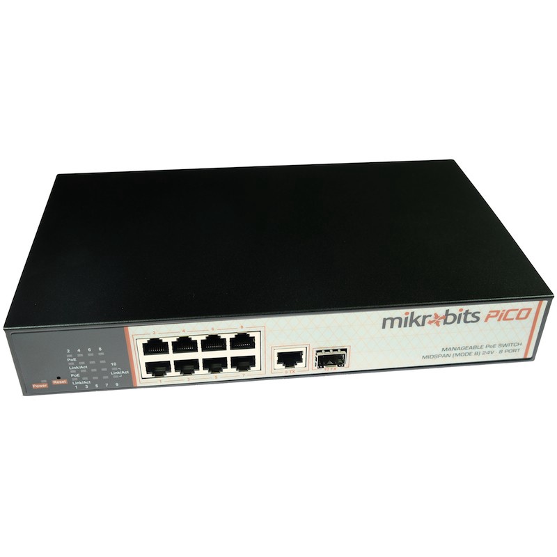 MikroBits WebSmart Switch 8 Port PICO - MBSWITCH-8POE-M