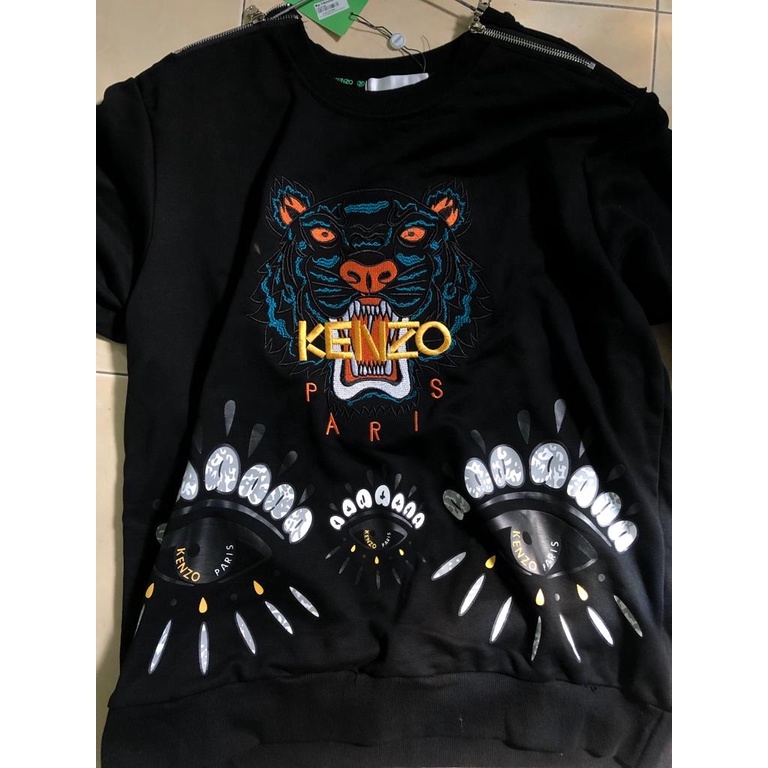 KENZO  black sweater crewneck rare bordir premium (preloved)