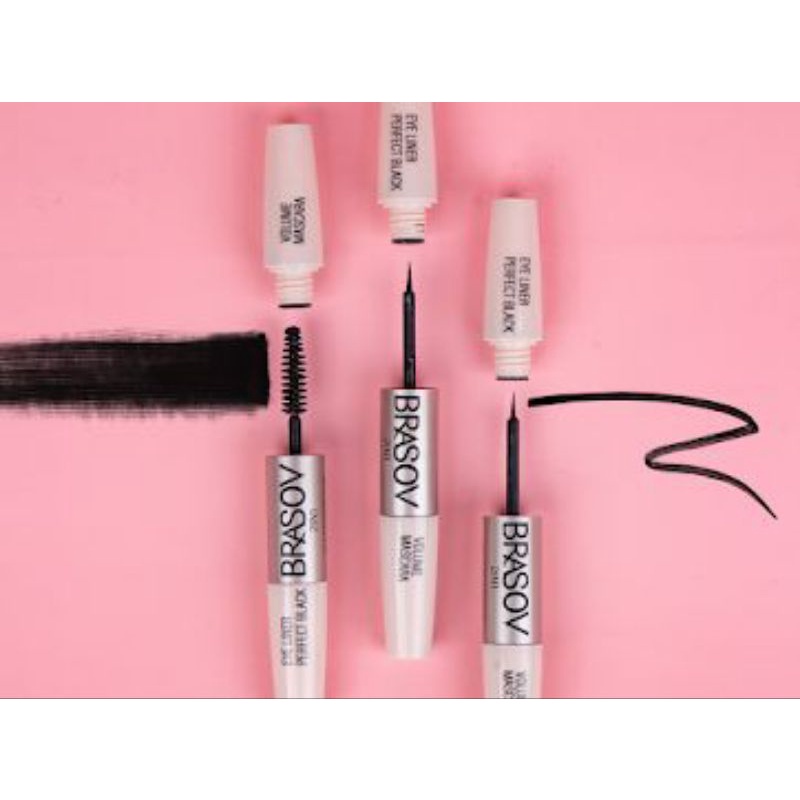 Brasov 2in1 Volume Mascara &amp; Eyeliner - Perfect Black Waterproof