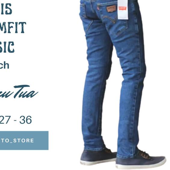 Celana Jeans Levis Panjang Pria Slimfit Stretch Skinny 523 Denim 27-36 - Hitam, 27