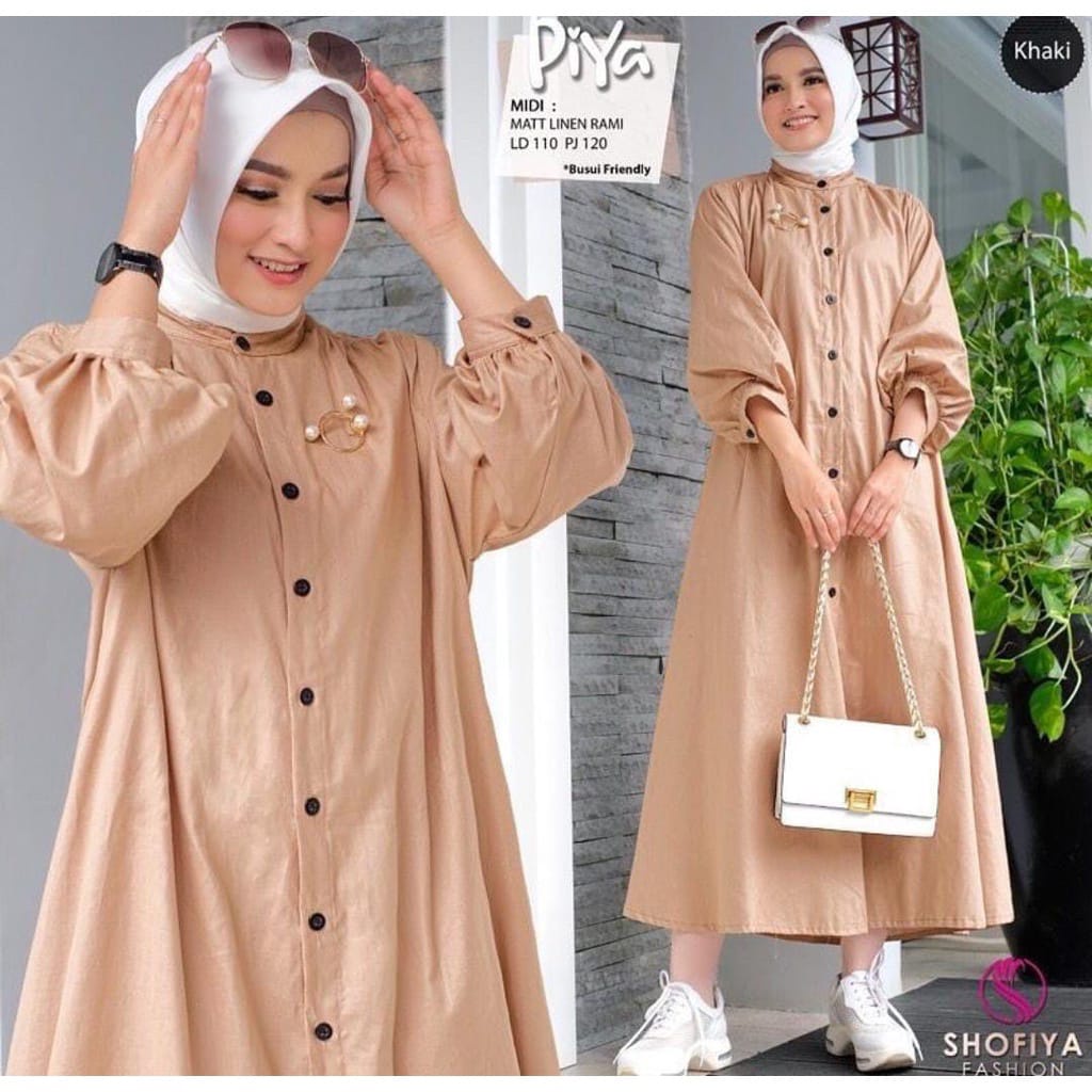 Piya Midi Dress Piya Midi Piya Maxy Dress Linen Dress Katun Dress Terbaru Dress Murah Linen Dress Po