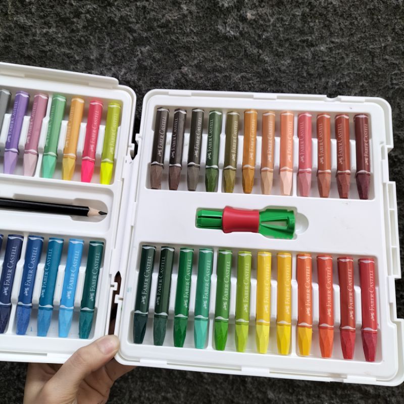 [1set] 48 hexagonal oil pastel/ krayon 48 warna FABER CASTELL