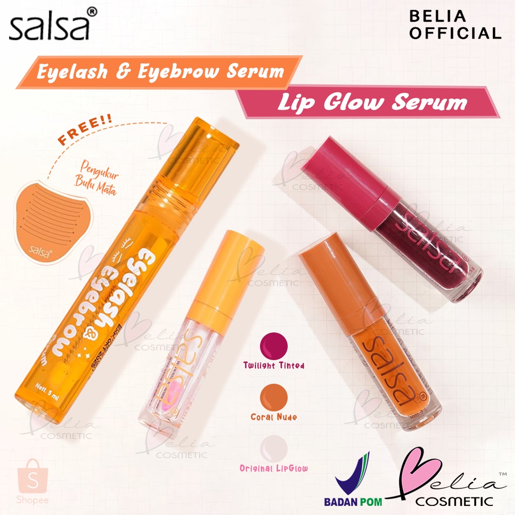 ❤ BELIA ❤ SALSA Lip Glow Serum | Eyelash &amp; Eyebrow Serum 5ml | Serum Alis &amp; Bulu Mata (✔️BPOM) Lippie Serum Bibir