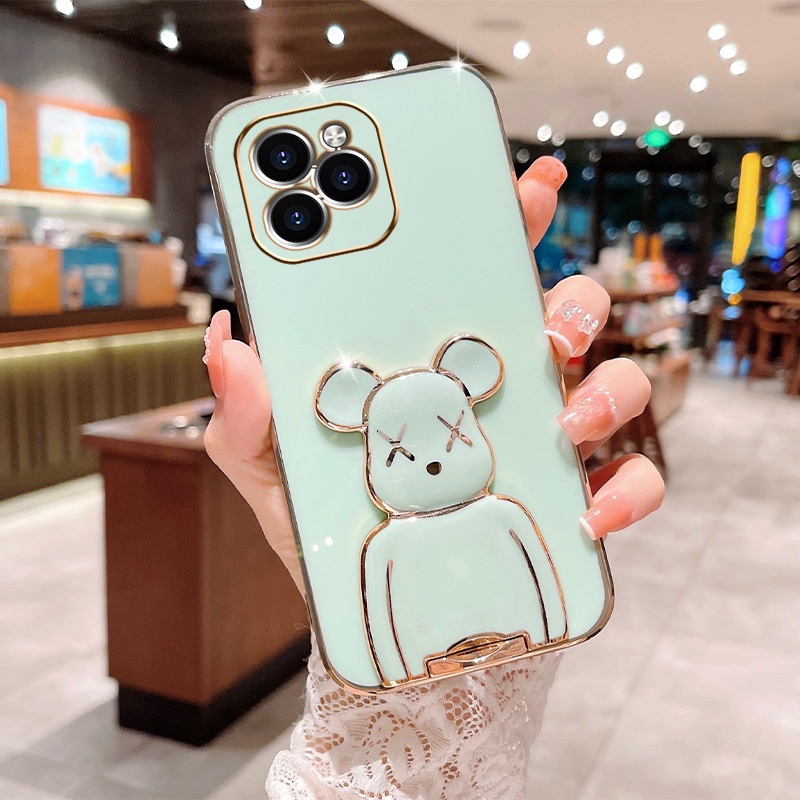 Soft Case Silikon Motif Beruang Untuk iPhone 6 6S Plus 7 8 Plus XR XS Max 11 Pro Max SE