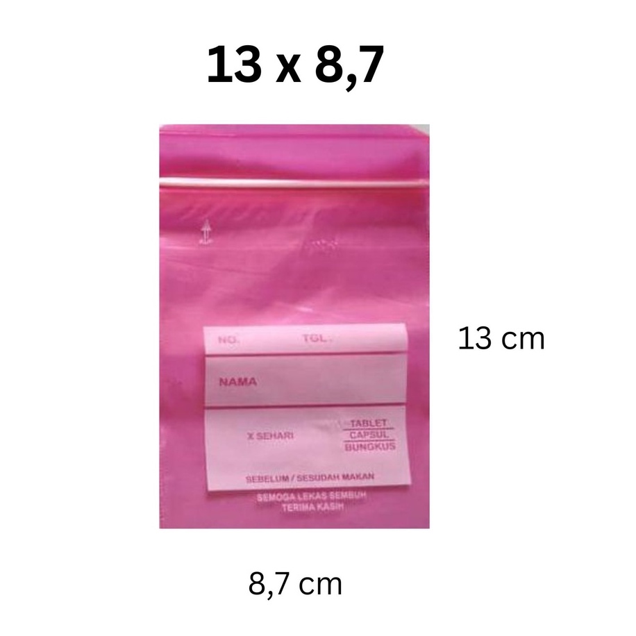 Plastik Klip 13 x 8,7 Klip 13x8,7 Plastik Obat Warna Merah 13 x 8,7 Plastik Klip Merah 13 x 8.7 Klip