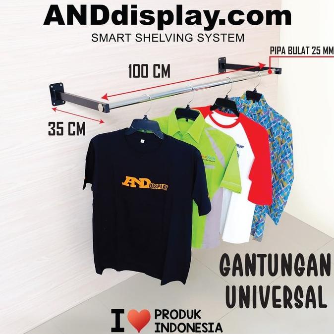 GAWANG BAJU TEMBOK UNI 35 CM - JEMURAN BAJU DINDING ANDDISPLAY
