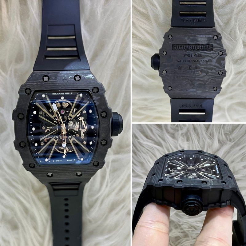 JSR 1896 JAM TANGAN PRIA RICHARD MILE RM 12-01 RUBBER CARBON SUPER PREMIUM