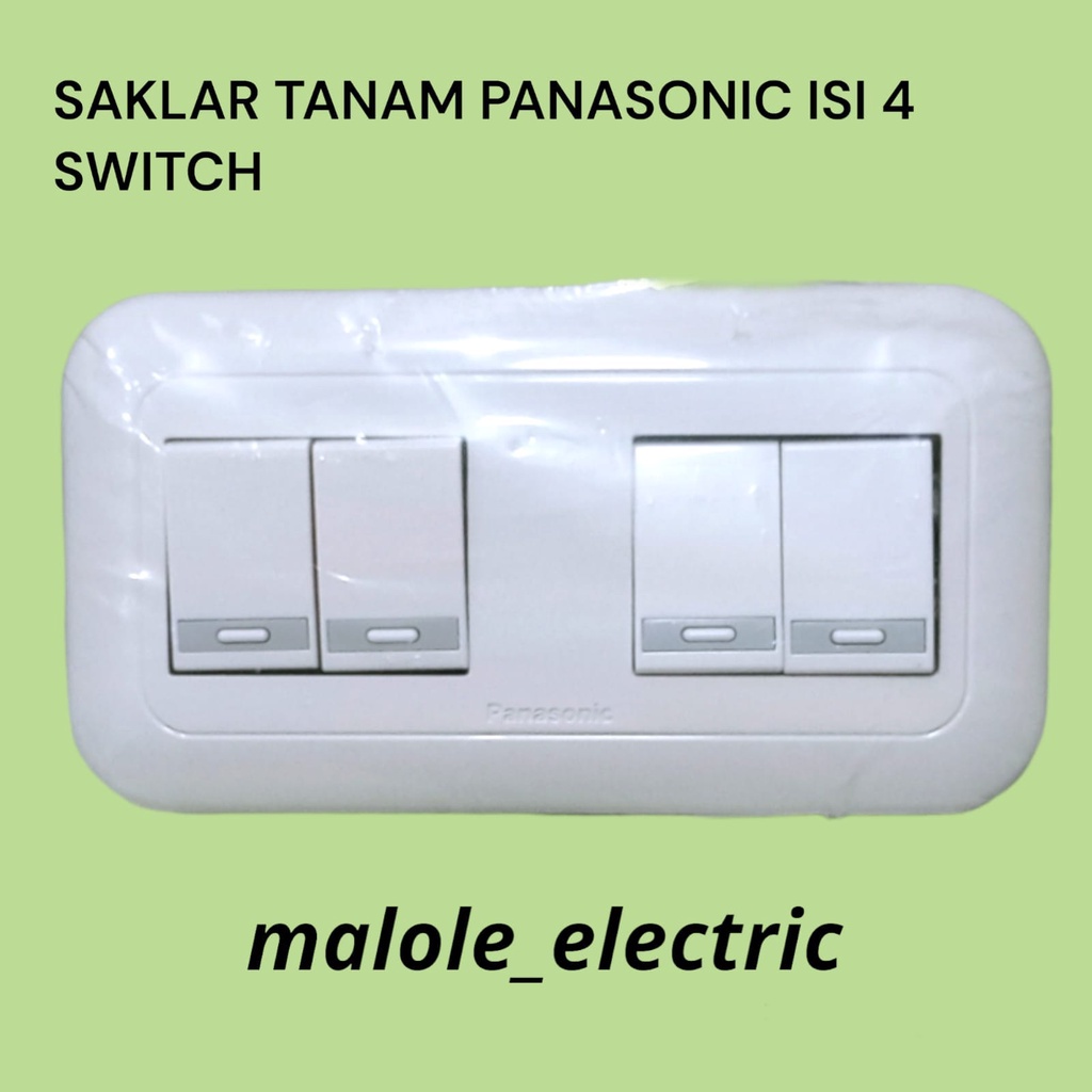 Saklar Tanam Panasonic isi 4 Switch / Inbow 2 Gang 4 Device WEJ 5531 Wide Series Panasonic