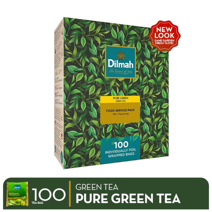 

DILMAH PURE GREENTEA FOIL ENVELOPE 100S - TEH CELUP
