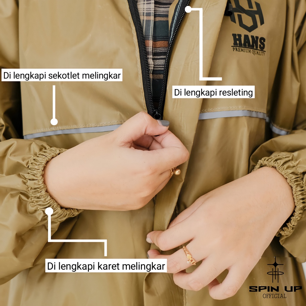 Jas hujan setelan baju dan celana pria wanita Dewasa bahan tebal By HANS