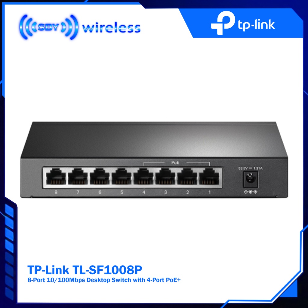 TPLINK TL-SF1008P 8-Port 10/100Mbps Desktop Switch with 4-Port PoE TP-Link