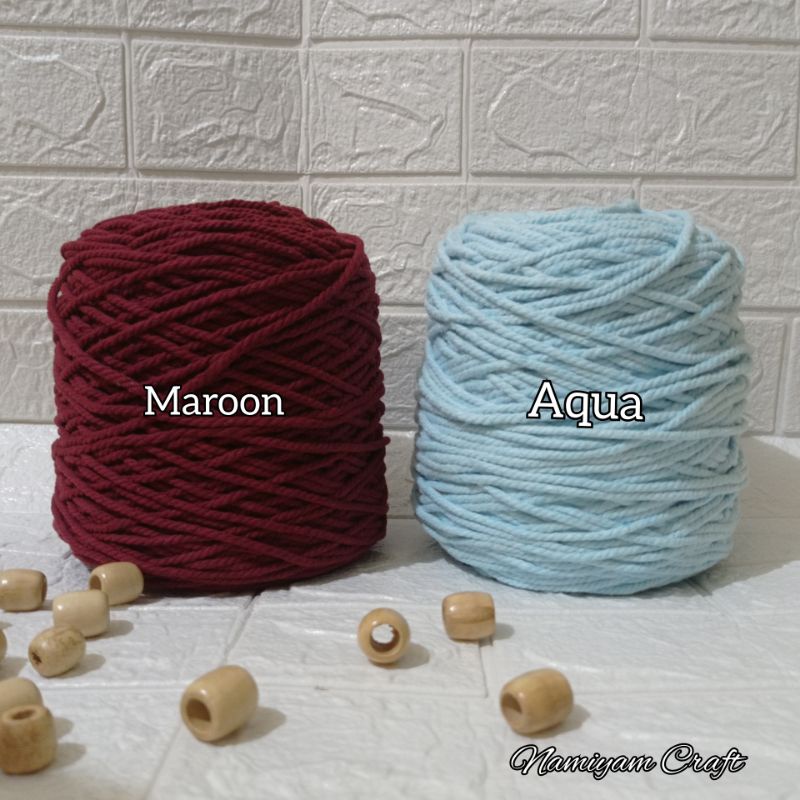 4MM/1kg Tali katun macrame/makrame benang macrame cotton rope