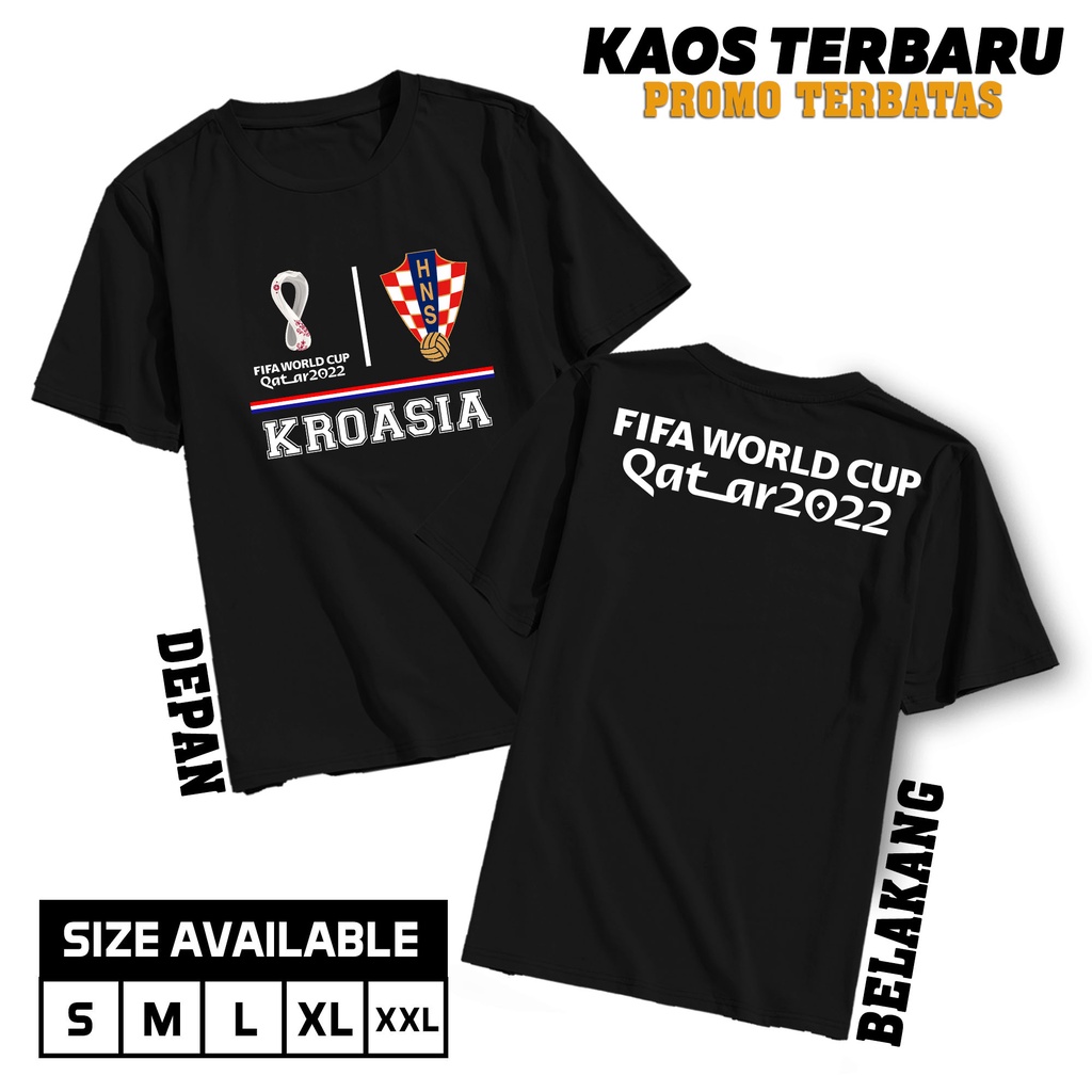 DIMENSI KAOS - KAOS PIALA DUNIA QATAR [KROASIA] KAOS DISTRO PIALA DUNIA QATAR / BAJU BOLA NEGARA Baj