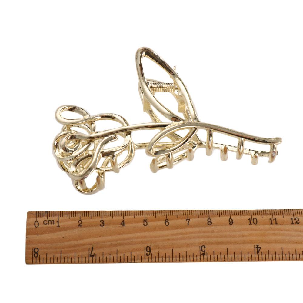 Agustinina Mawar Klip Rambut Kreatif Manis Emas Hiu Klip Bentuk Geometris Perak Klip Rambut Aksesoris Rambut Perempuan