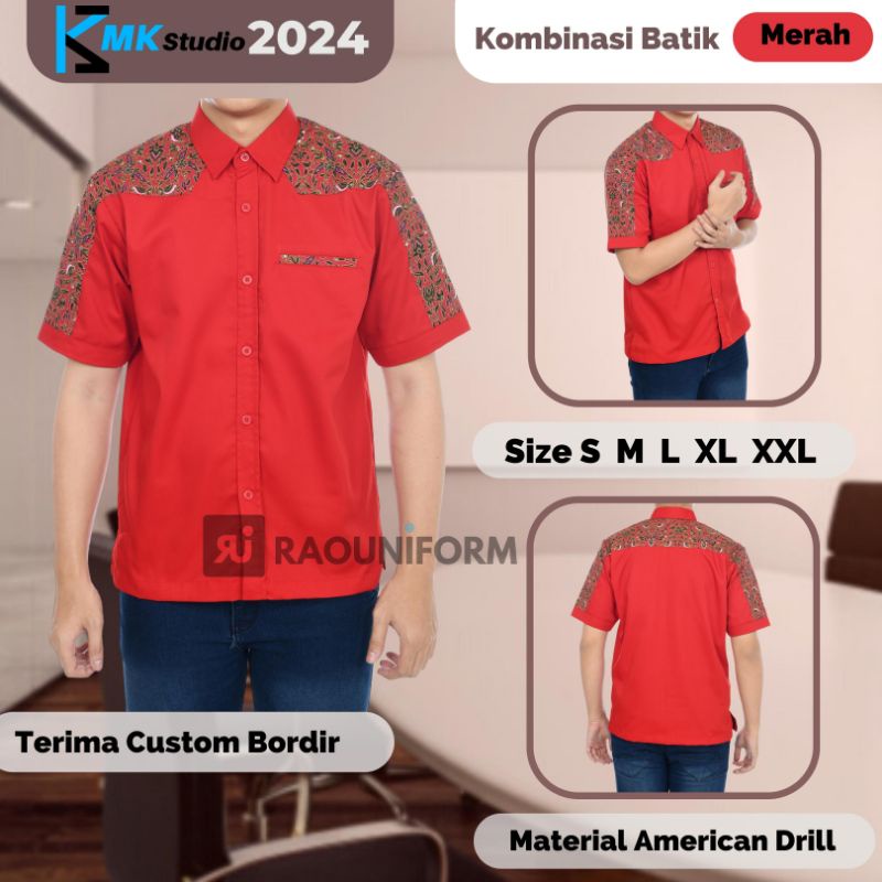 Atasan baju kerja murah#baju seragam karyawan kantor#baju komunitas tambah bordir#kemeja tangan pendek custom bordir logo