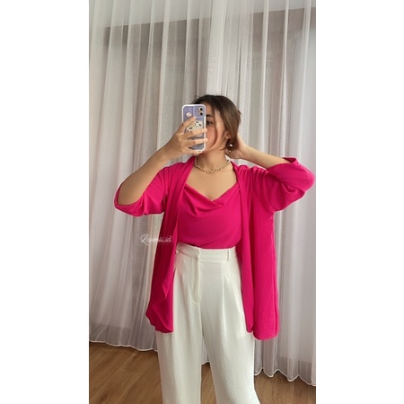 Araa Set Atasan Cardigan Premium// Tanktop + Cardigan Anti Kusut // Laxmii_id