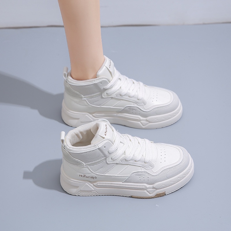 TBIG [COD] Sepatu Sneakers Import HTHUAWESHI High Top Shoes Fashion Wanita Sepatu Korea Style Sekolah Kuliah