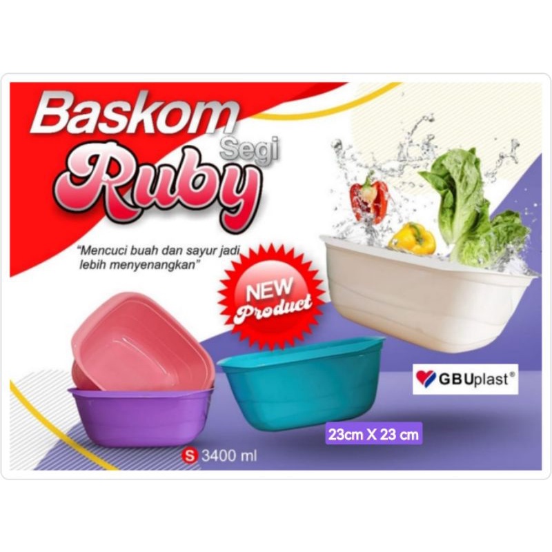 GBU Plast Baskom Segi Ruby 23x23cm 3400ml BB-004