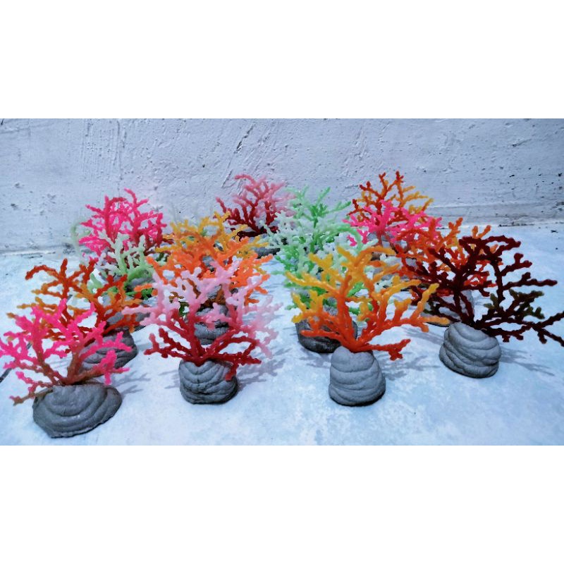 Tanaman Plastik Aquarium Terumbu Karang.