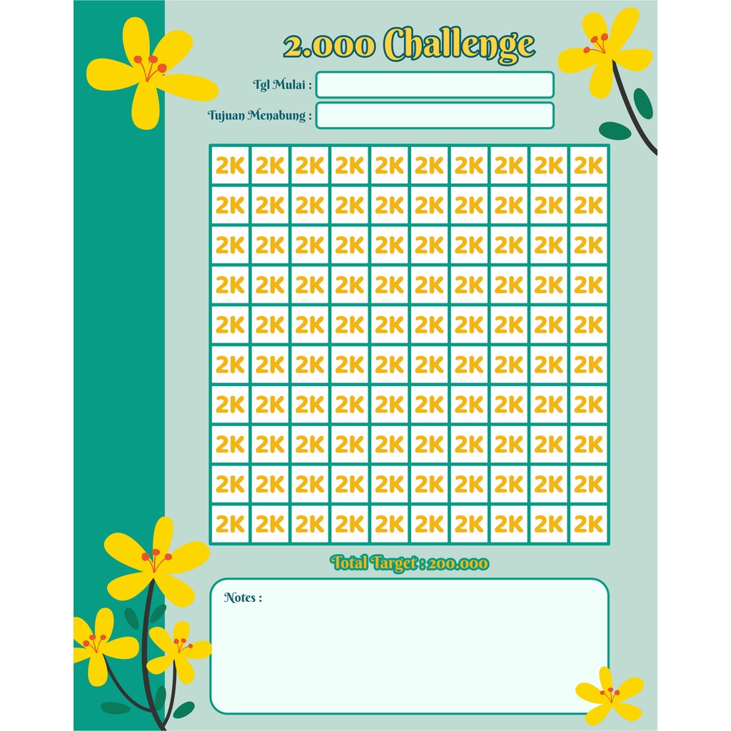 Jual 5 Pcs Kertas Binder A5 Target Menabung Bulanan Saving Challenge Sinking Fund Financial