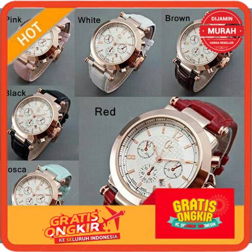 Jam Tangan Pria / Wanita GC Guess Collection Chrono Kulit Quartz Analog GC001 Import Premium