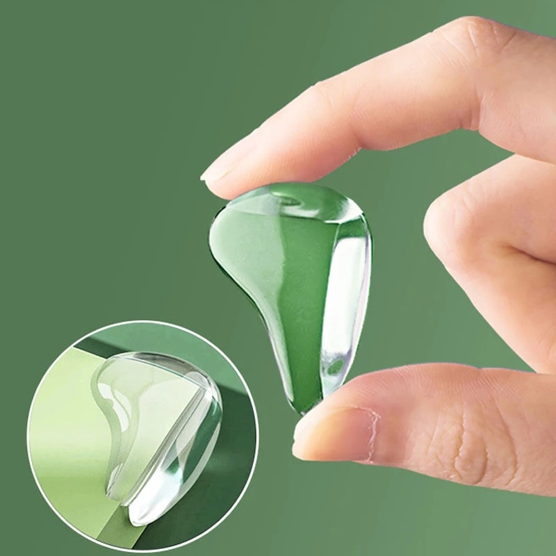 4pcs / Set Pelindung Sudut Meja Bentuk Hati Bahan PVC Silikon Transparan Elastis Tahan Lama Anti Tabrakan Untuk Keamanan Anak