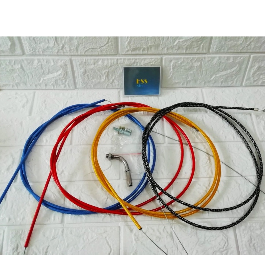 Kabel Gas Variasi Serat Carbon = Vixion 155, CB 150 R, GSX R-150, Nmax 155, Mio M3, Vario 150, Jupit