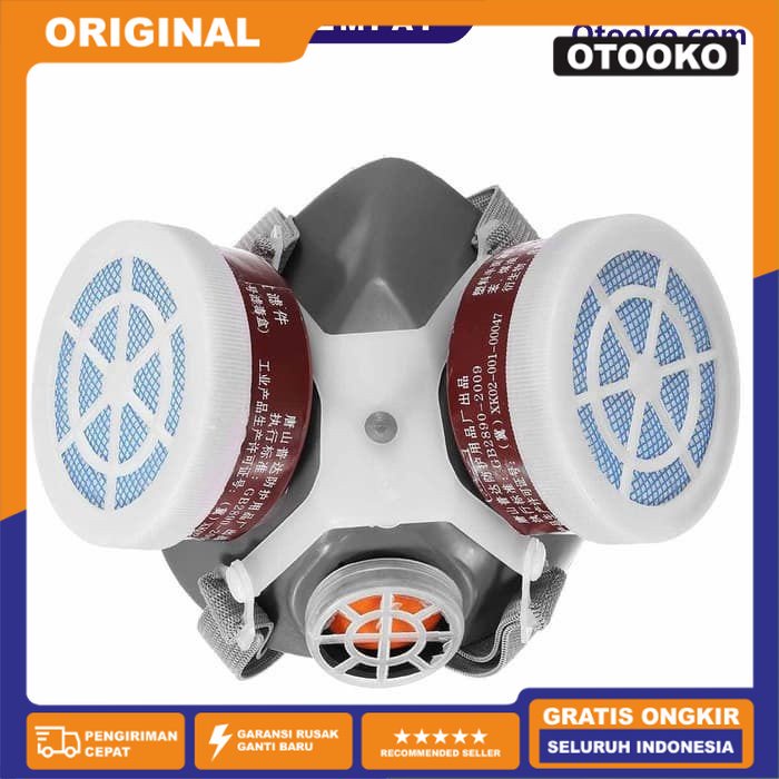 Masker Respirator Gas Mask Chemical Filter udara asap bau kimia cat