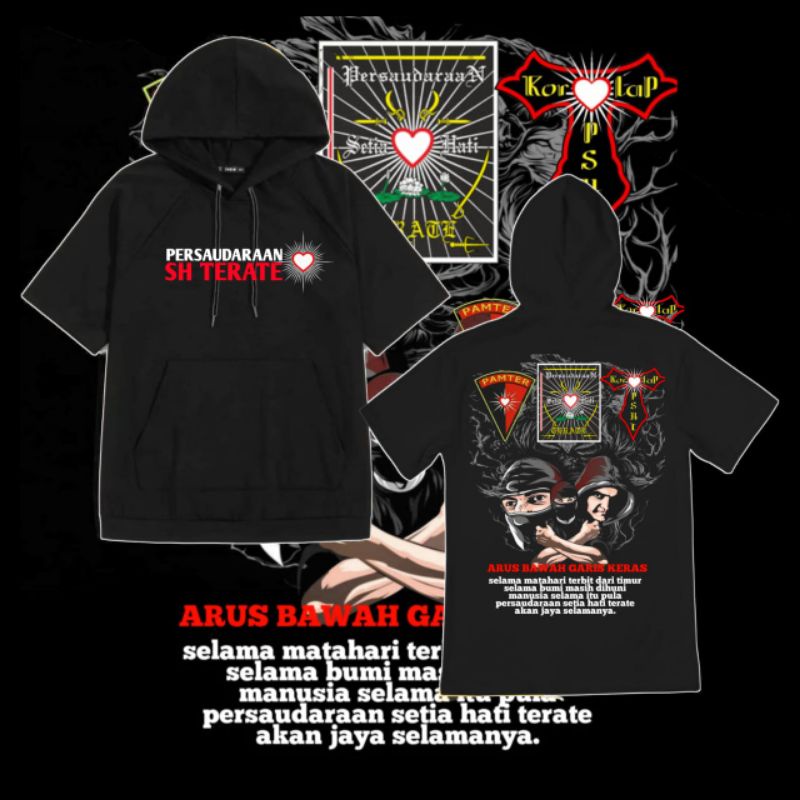 TS HOODIE PSHT PERSAUDARAAN SH TERATE ARUS BAWAH GARIS KERAS SABLON DTF TERBAIK DESAIN TERBARU BAHAN
