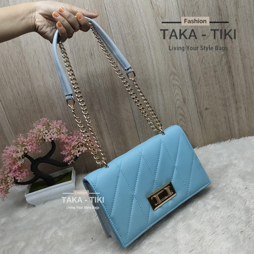 NEW TAS SELEMPANG SLINGBAG KOTAK BOY WANITA SPECIAL EDITION RANTAI TEBAL KOMBINASI