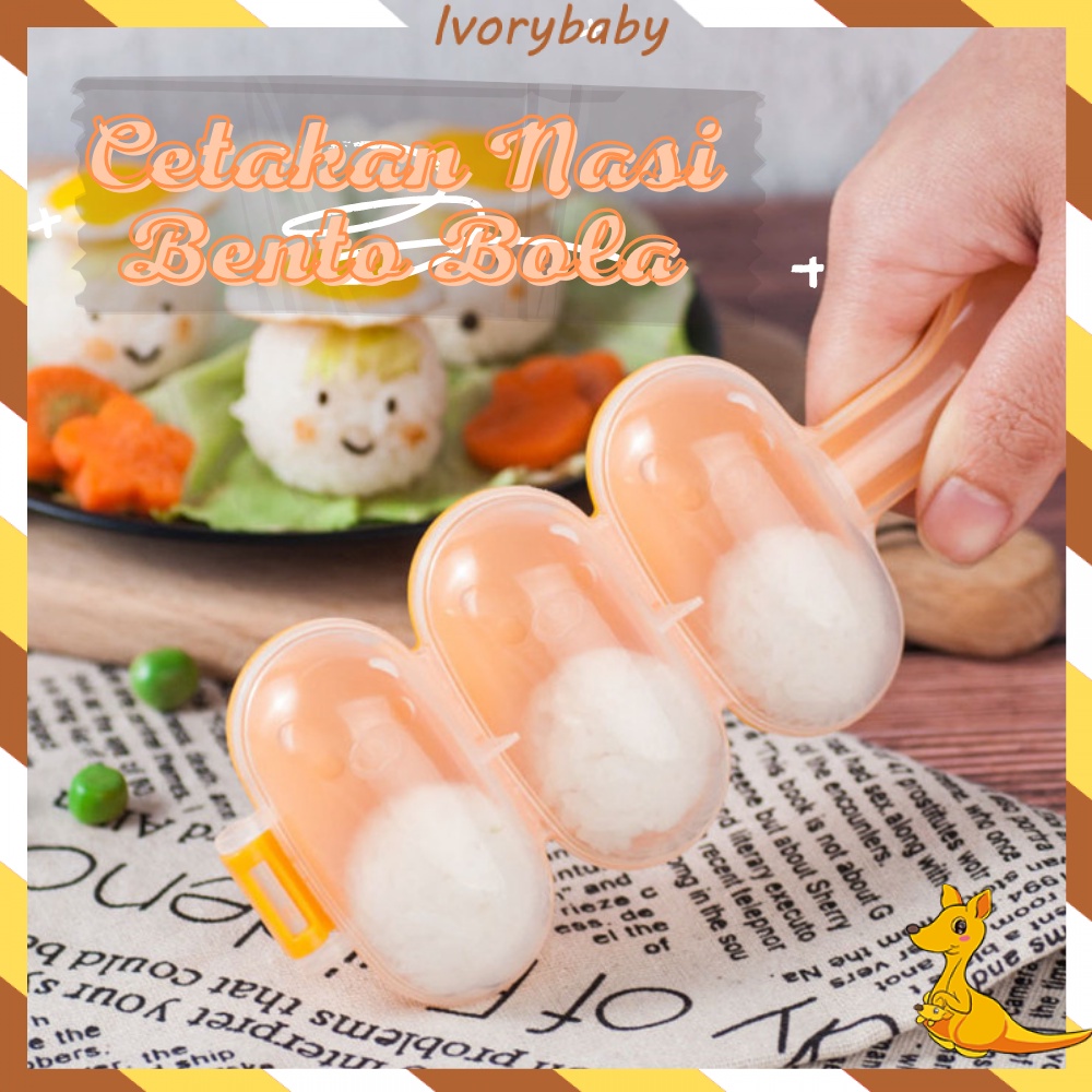 Ivorybaby Cetakan nasi bento bola set Rice mold cetakan nasi Bola nasi shake Rice ball shaker