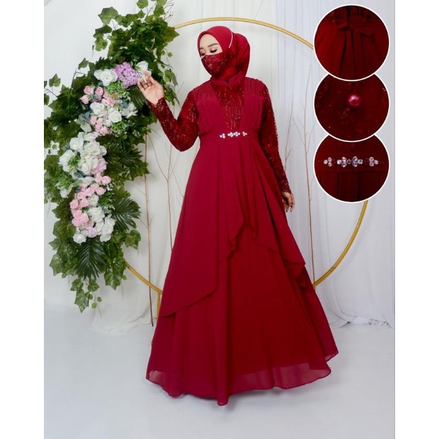 Dress Pesta Mewah / Gamis Tile Jelita / Dress Seruty / Gamis Payet / Gamis / Gamis Kondangan / Gamis Tile / Dress Kondangan / Gamis Modern / Gamis Brokat / Gamis Wisuda / Gamis Kebaya / Gamis Mutiara / Dress