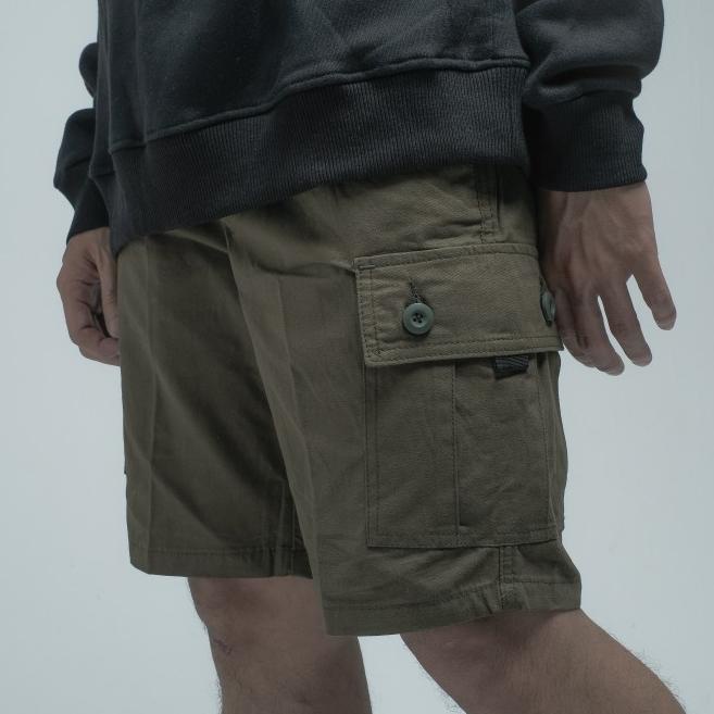 Morrowsky - Celana Cargo Pendek - Short Cargo Pants - Green Army, 28