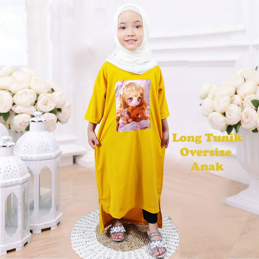 DRESS ANAK ANIME GIRL LUCU CANTIK DOLL MANIS LONG TUNIK OVERSIZE 2-13tahun CARLINA