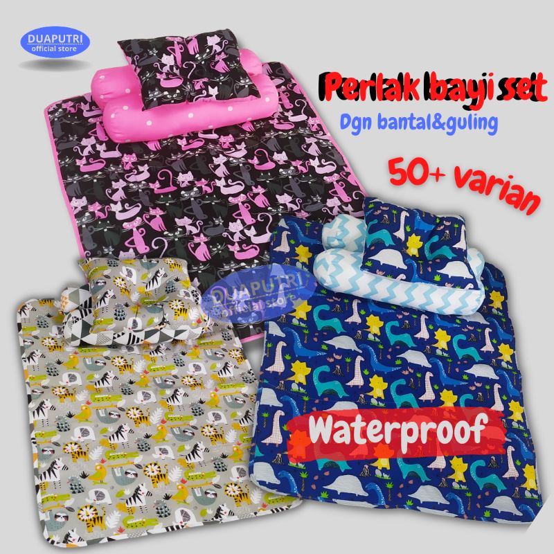 perlak bayi set bantal plus guling waterptoof