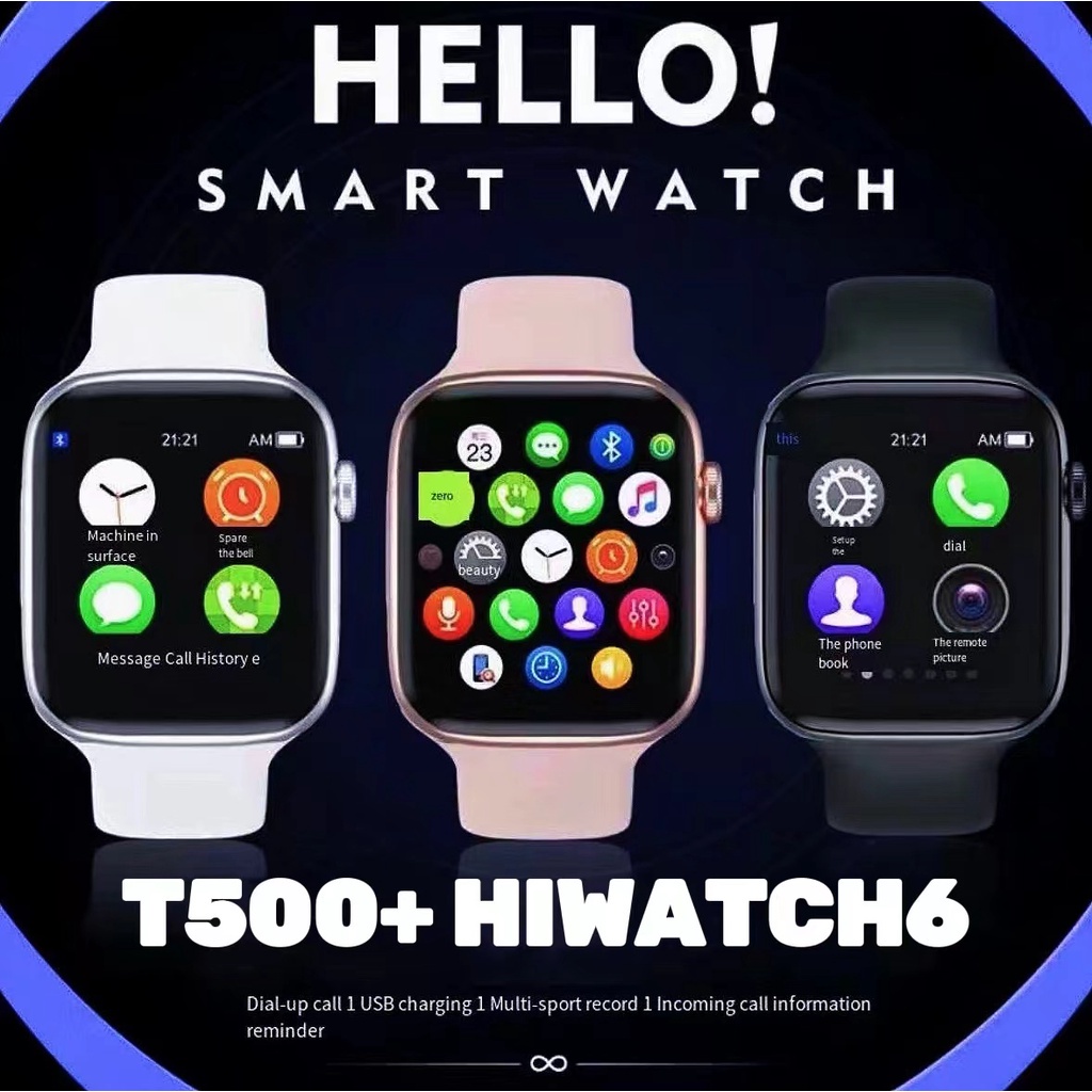 BOOM Hiwatch 6 JAM Tangan  T500+plus Tahan Air YG BISA Telpon Generasi Kedua Yang Baru Smart Watch W