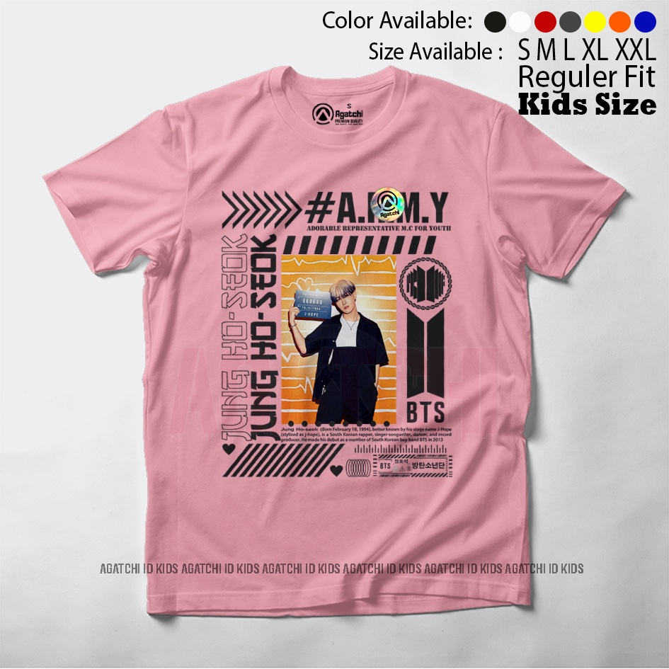 Baju Kaos Atasan Anak Perempuan Motif BTS Jung Ho - Seok / J Hope