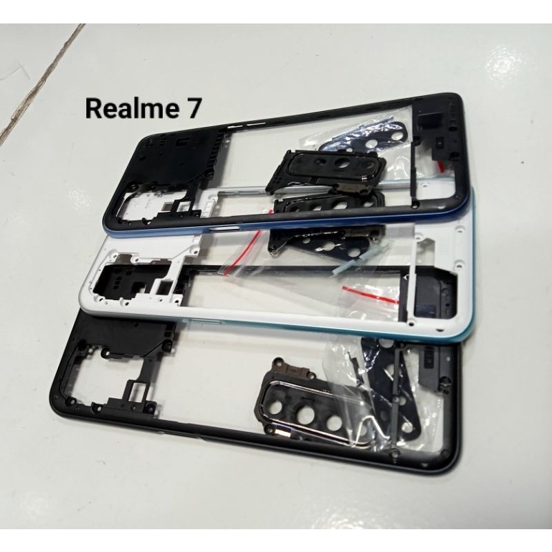 Tulang Tengah Bezel REALME 7 - Rangka Tutup Mesin Bazel REALME 7 - Biru Navi