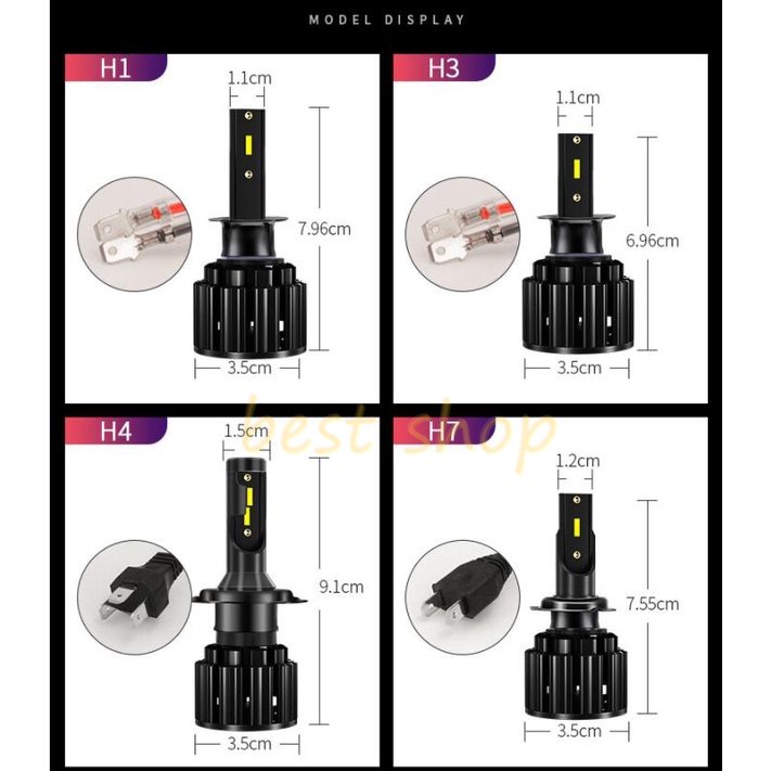 2pcs / SET Bohlam LED H11 6500K IP67 G-XP S8 9006 Untuk Lampu Depan / Kabut Mobil