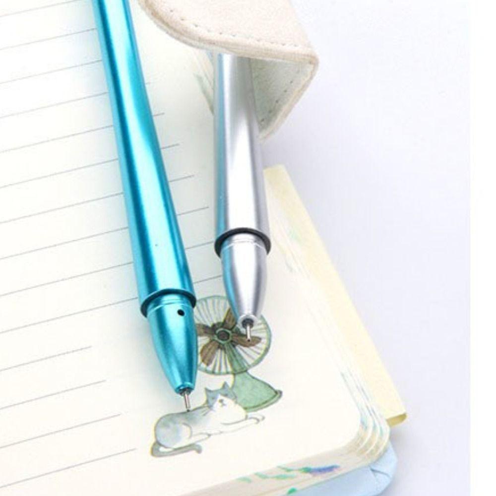 Mxbeauty Palu Pena Netral Tahan Lama Warna Metalik Tinta Biru Perlengkapan Kantor Mengambil Catatan Hadiah Lucu Penandatanganan Pulpen