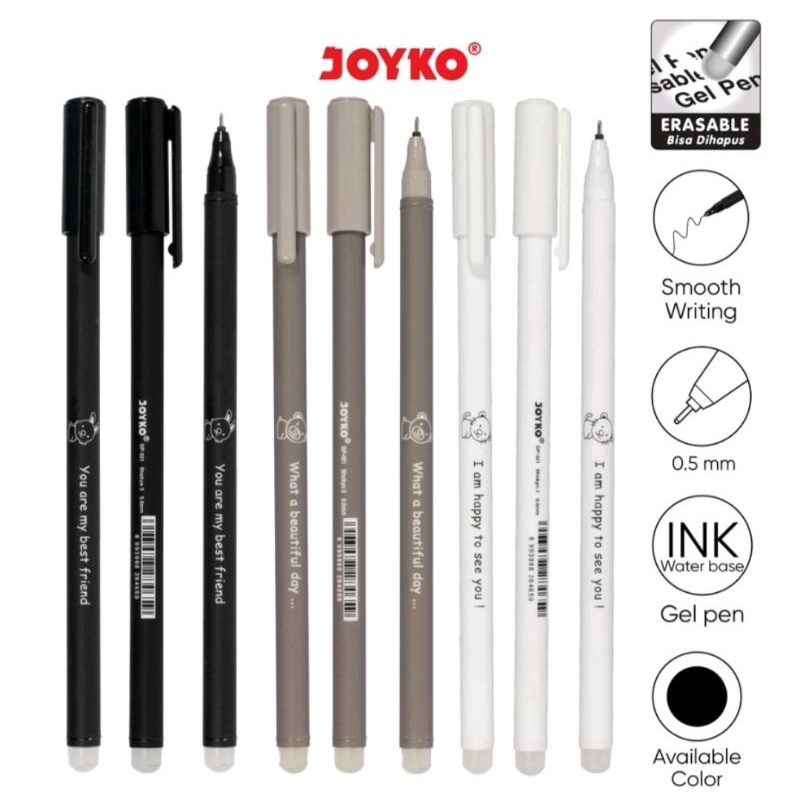 

PULPEN GEL BISA DIHAPUS JOYKO GP-321 SHOKYO 3 ERASABEL ( 1 PACK / 12 PCS )