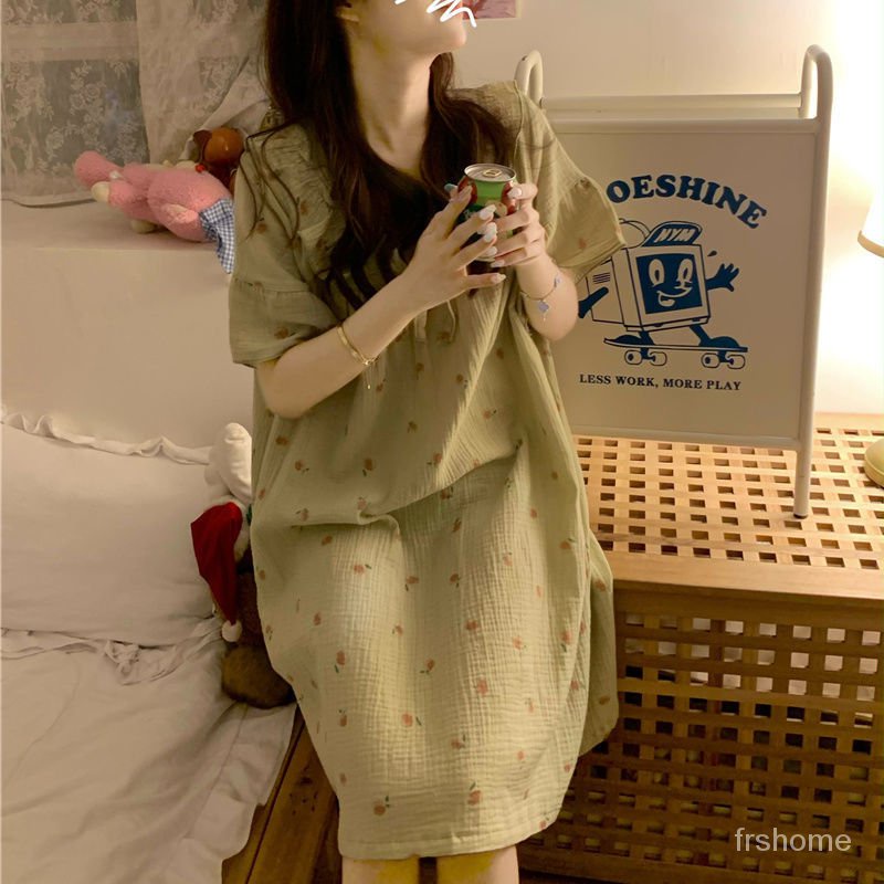 Korea ins manis keinginan murni angin manis renda baju tidur wanita musim panas baru piyama lengan p